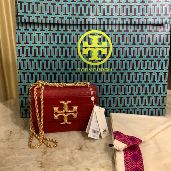 TORY BURCH SMALL ELEANOR EMBOSSED HANDBAG - Picture 2 of 9